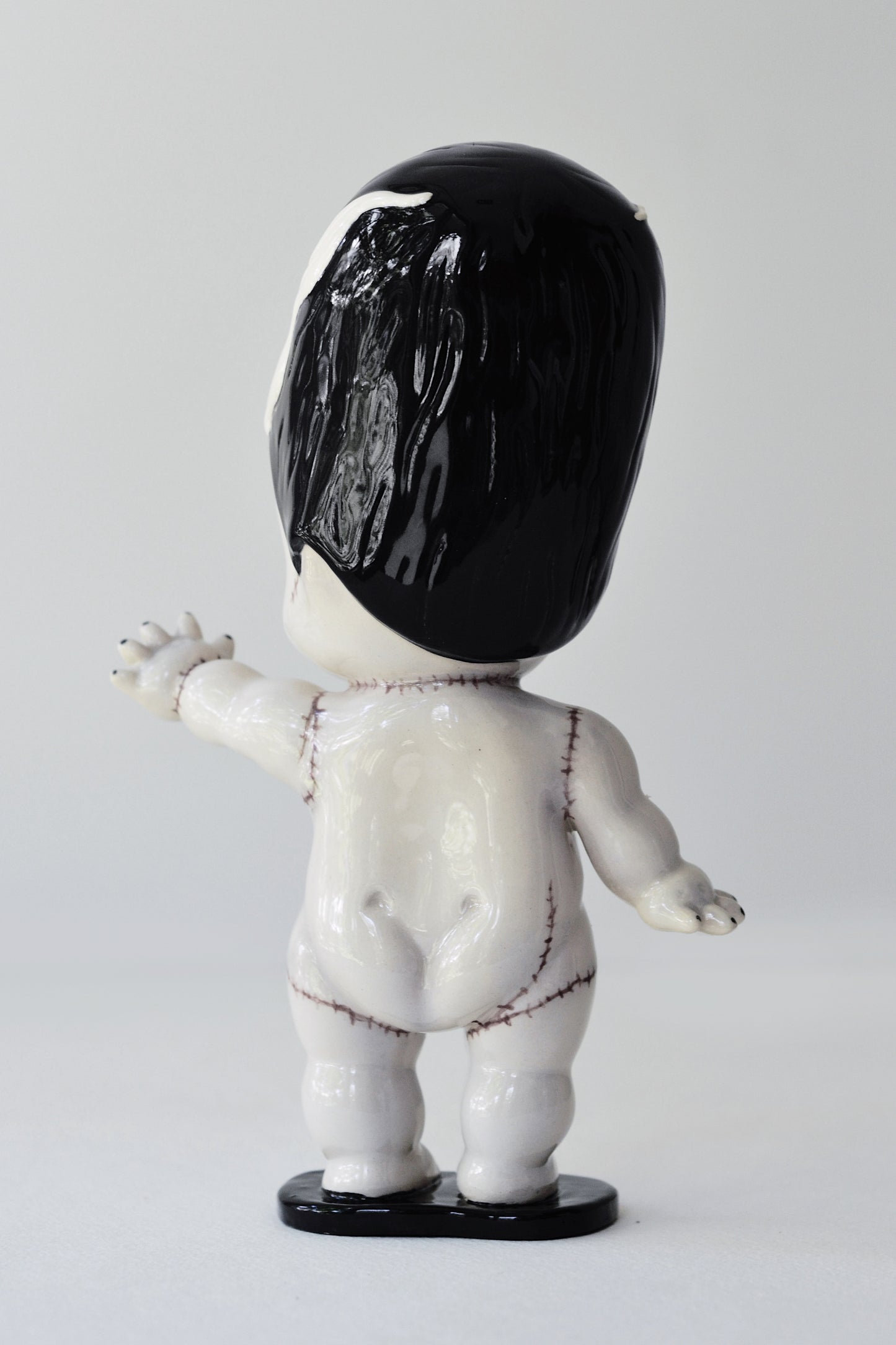 Bride of Frankenstein Kewpie Doll Figurine — Glossy Ceramic Sculpture