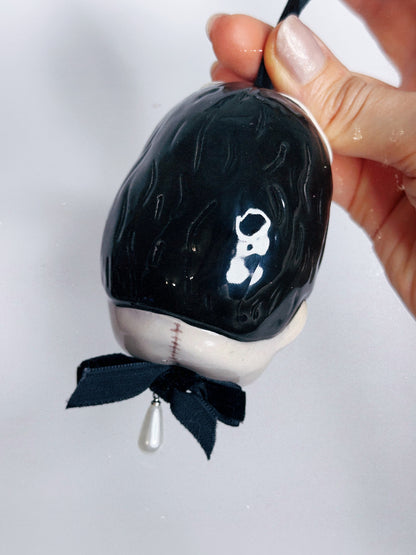 Bride of Frankenstein Kewpie Charm — Hanging Ceramic Decoration