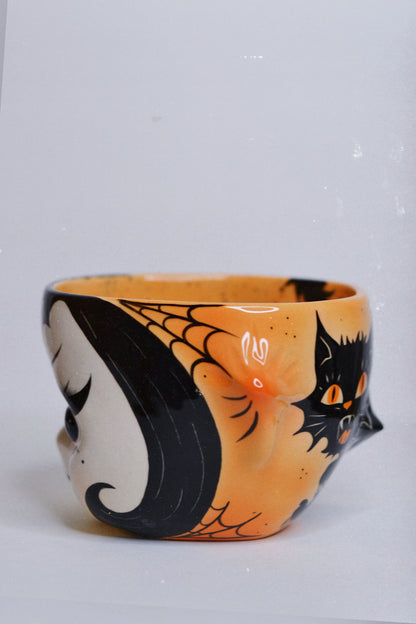 Vintage Halloween Cat Kewpie Bowl / Planter