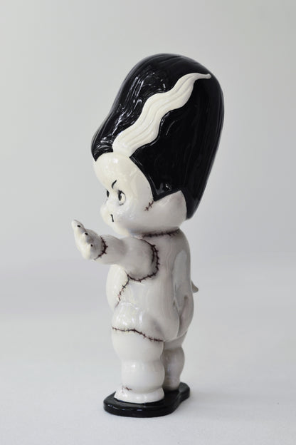 Bride of Frankenstein Kewpie Doll Figurine — Glossy Ceramic Sculpture