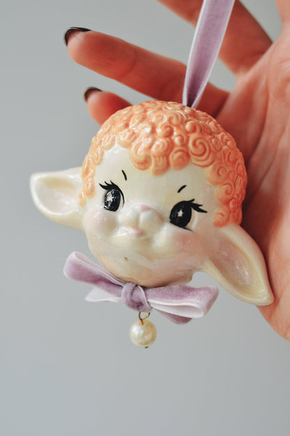 Orange Lamb Doll Charm — Ceramic Hanging Decoration
