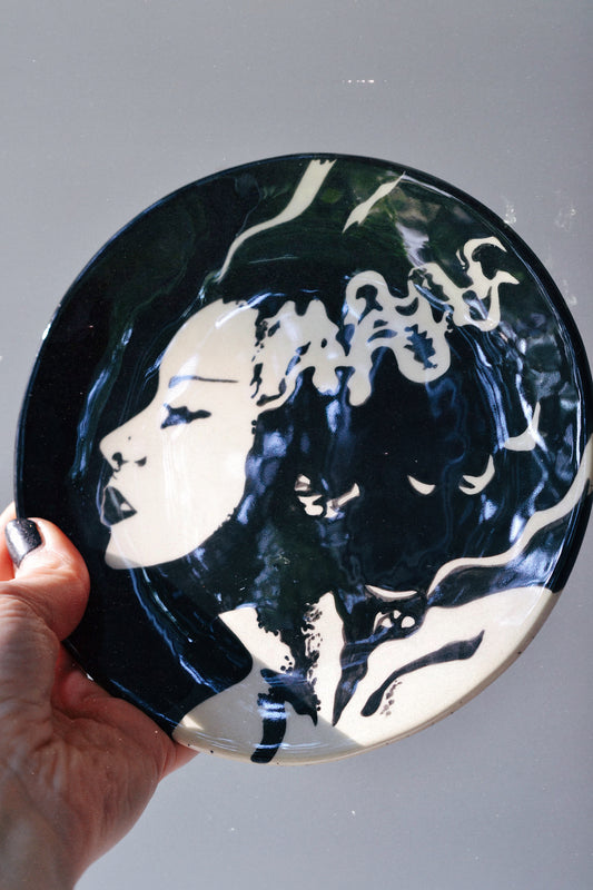Bride of Frankenstein Plate — Gothic Ceramic Dish