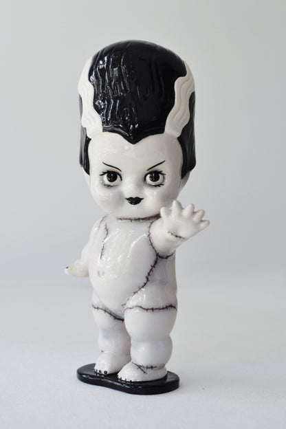 Bride of Frankenstein Kewpie Doll Figurine — Glossy Ceramic Sculpture
