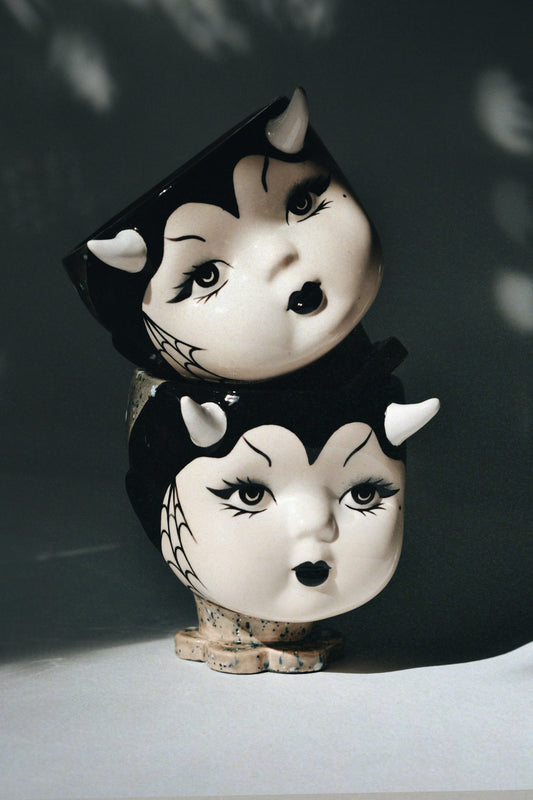 Horned Doll Mug — Gothic Ceramic Cup