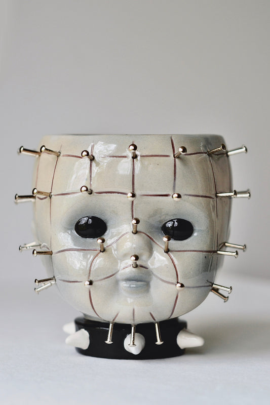 Pinhead Ceramic Vessel — Decorative Horror Object