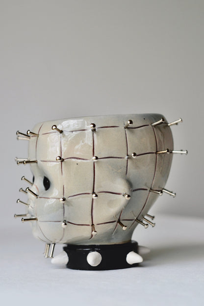 Pinhead Ceramic Vessel — Decorative Horror Object