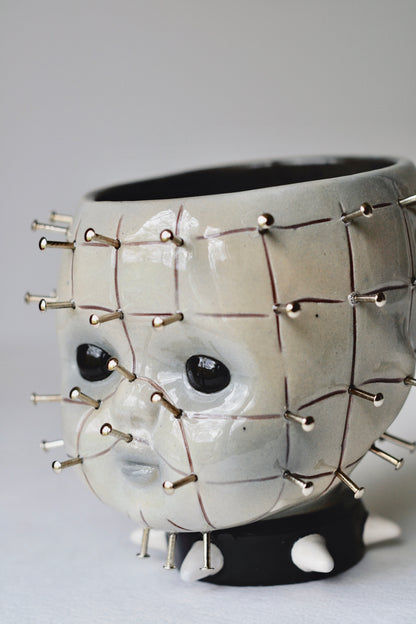 Pinhead Ceramic Vessel — Decorative Horror Object