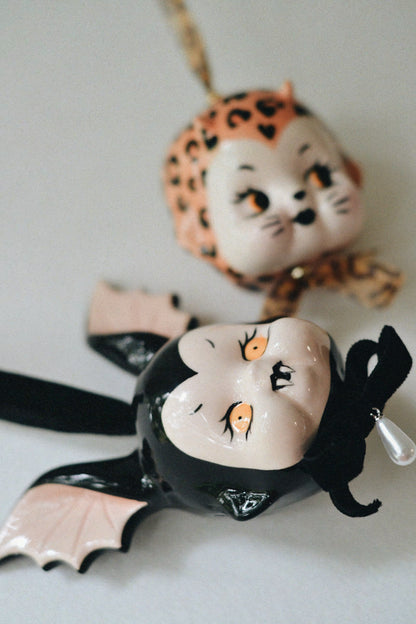 Bat Doll Charm — Hanging Ceramic Decoration
