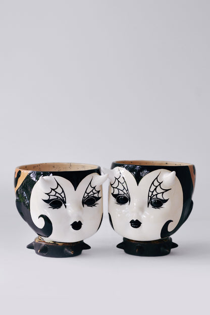 Leopard Demon Doll Mug — Gothic Ceramic Cup