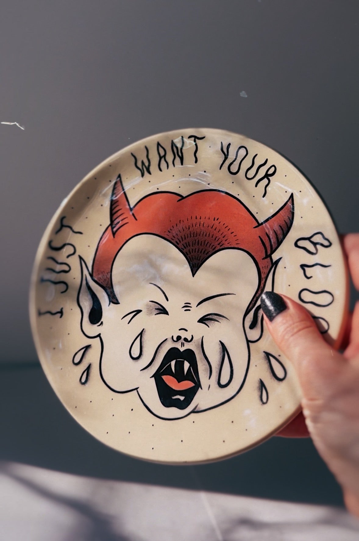 Crybaby Vampire Plate — Ceramic Dish