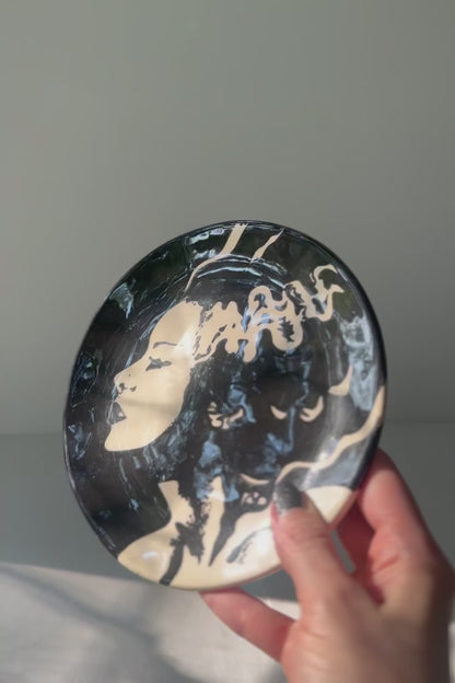 Bride of Frankenstein Plate — Gothic Ceramic Dish